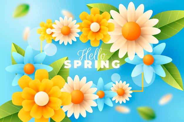 Gradient floral spring background