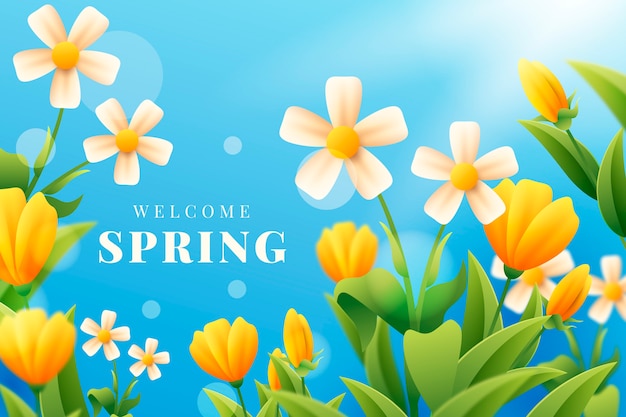 Gradient floral spring background