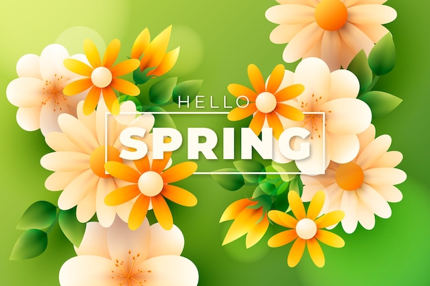 Gradient floral spring background