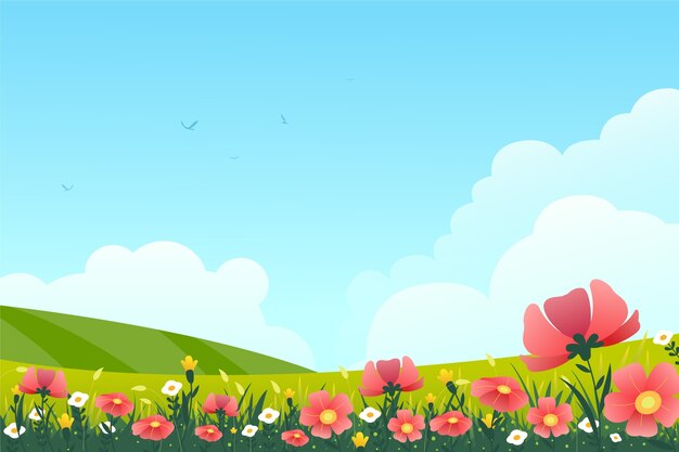 Gradient flower field background