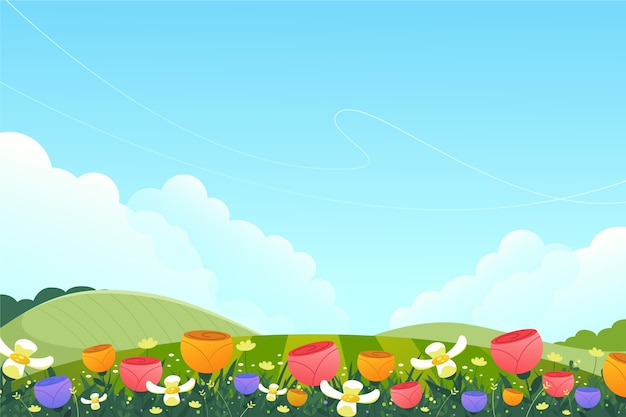 Gradient flower field background