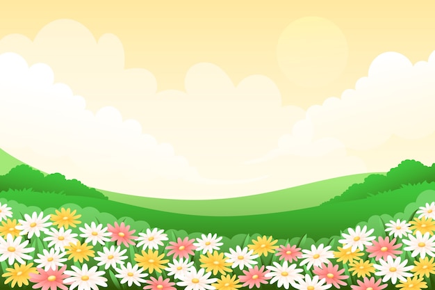 Free Vector gradient flower field background