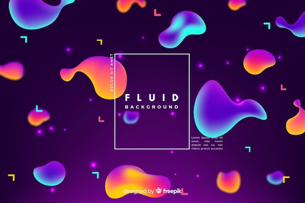 Gradient fluid shapes background