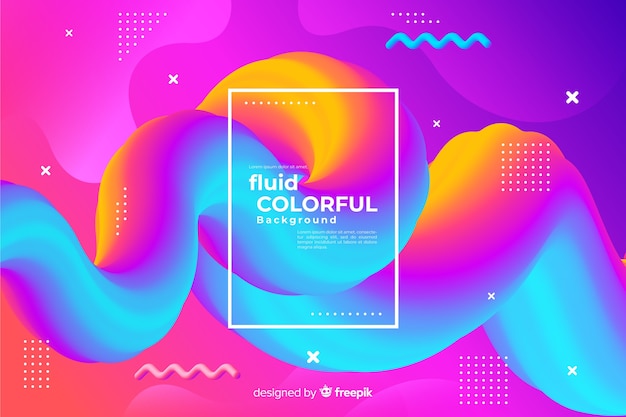 Gradient fluid shapes background