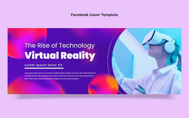 Gradient fluid technology facebook cover