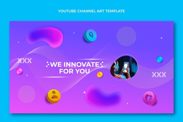 Gradient fluid technology youtube channel art