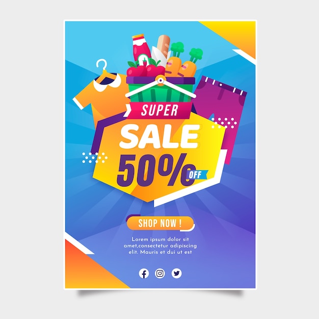 Gradient flyer supermarket poster