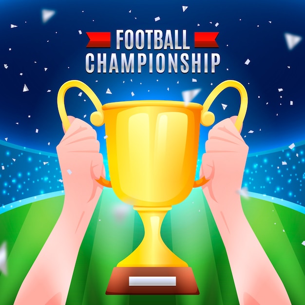 Free Vector gradient football champion cup illustration