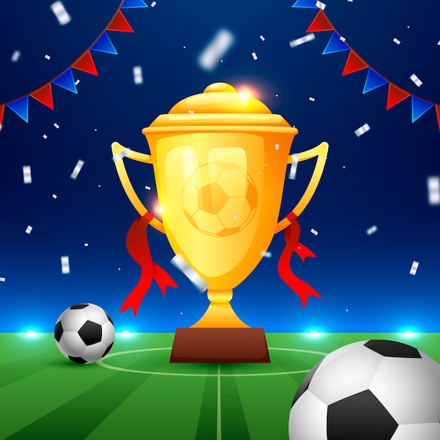 Free Vector gradient football champion cup illustration