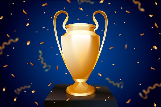 Free Vector gradient football champion cup illustration