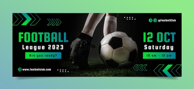 Free Vector gradient football  game facebook cover