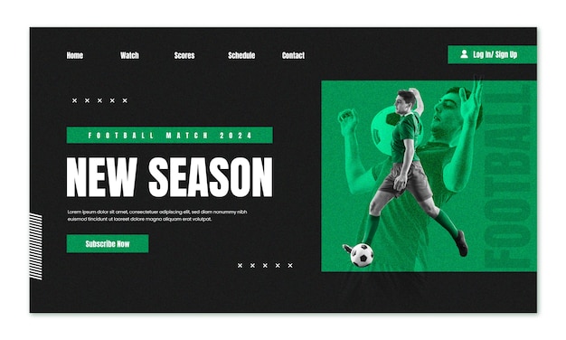 Free Vector gradient football  game landing page