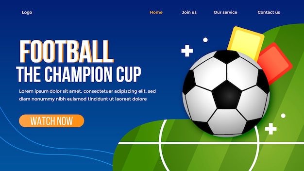 Free Vector gradient football landing page template