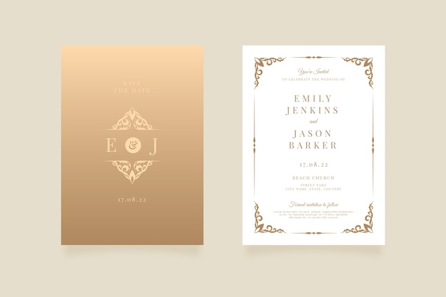 Gradient formal wedding invitations