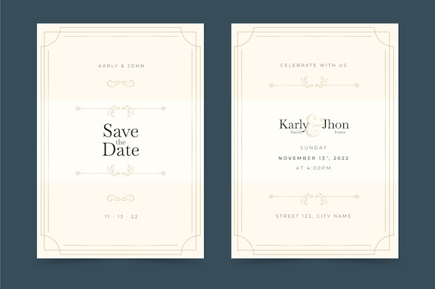 Gradient formal wedding invitations