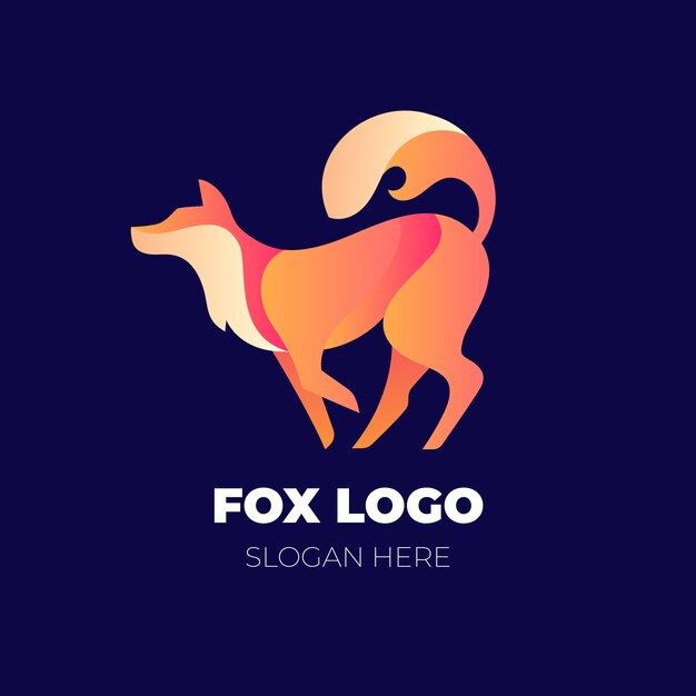 Gradient  fox logo template