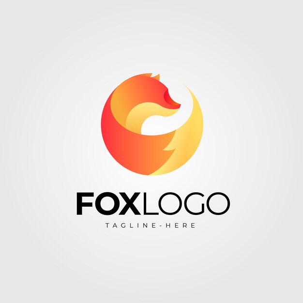 Gradient fox logo template