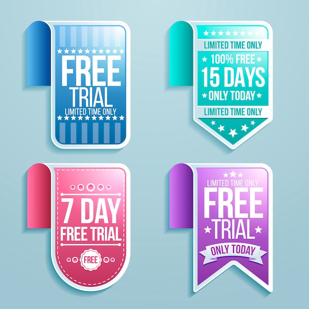 Free Vector gradient free trial labels