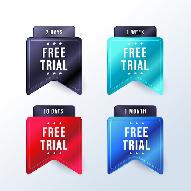 Free Vector gradient free trial labels