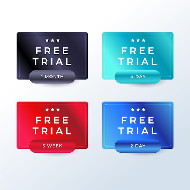 Free Vector gradient free trial labels