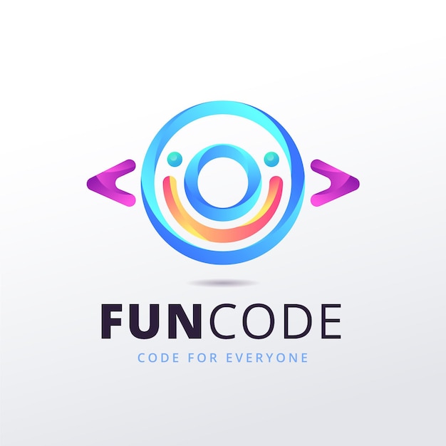 Free vector gradient funcode logo