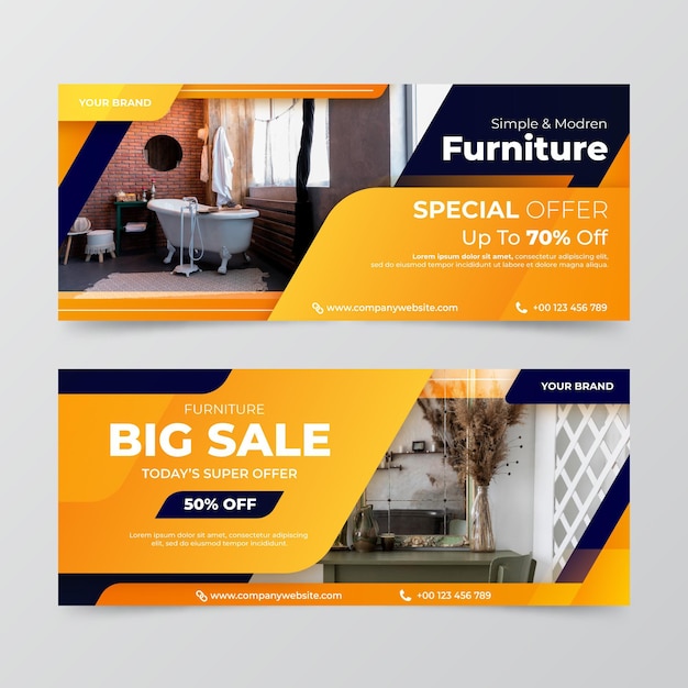 Gradient furniture sale banner