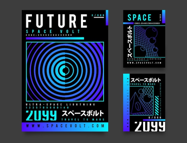 Gradient futuristic cover collection