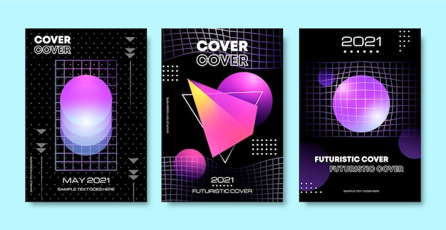 Gradient futuristic cover collection