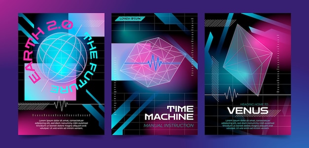 Free Vector gradient futuristic cover collection