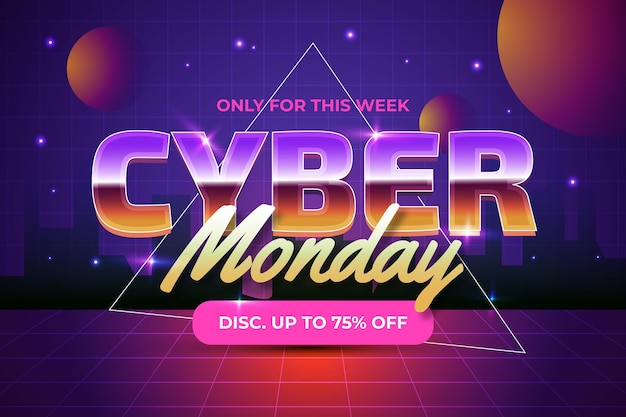 Gradient futuristic cyber monday background