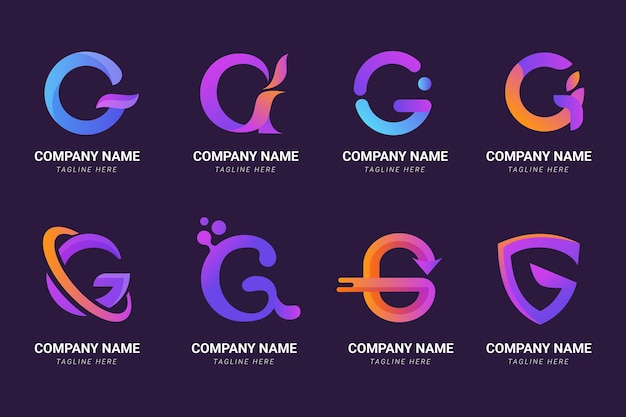 Free Vector gradient g letter logo collection