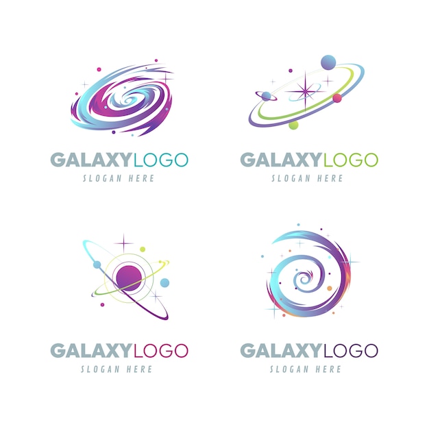 Free vector gradient galaxy logo template