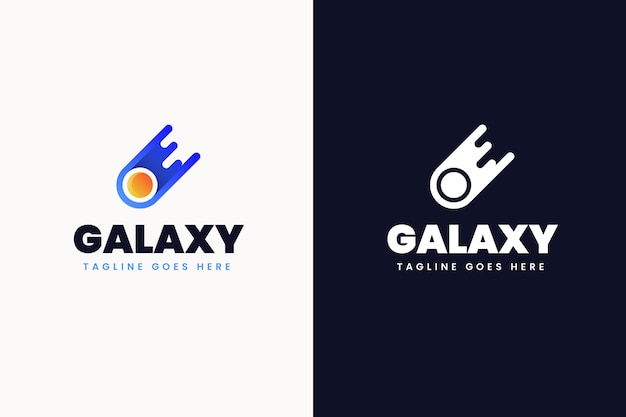 Gradient galaxy logo templates set