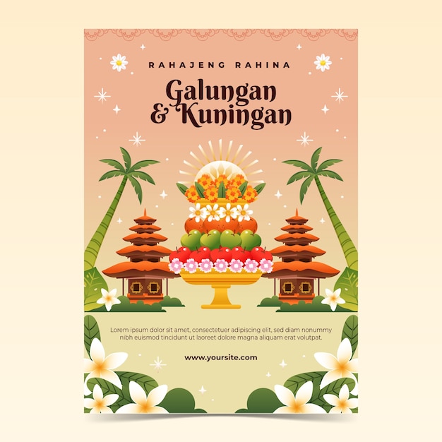 Gradient galungan vertical poster template