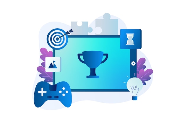 Gradient gamification illustration