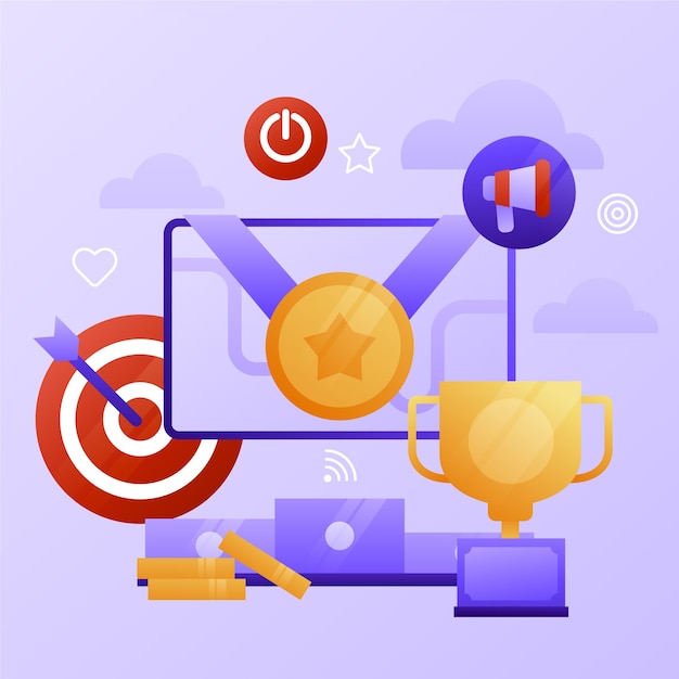 Gradient gamification illustration