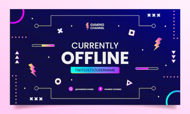 Gradient gaming concept twitch background