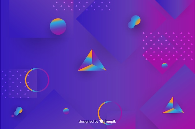 Gradient geometric 3d shapes background