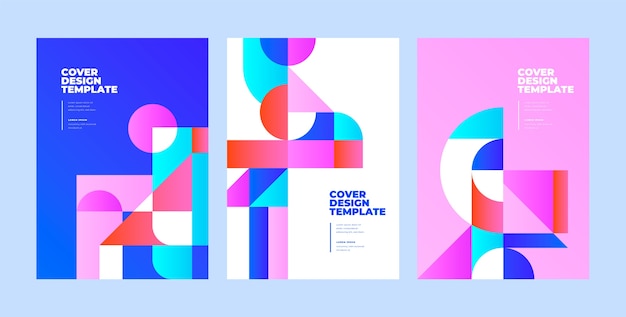 Gradient geometric abstract cover set