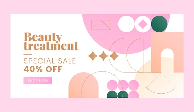 Gradient geometric cosmetic sales banner