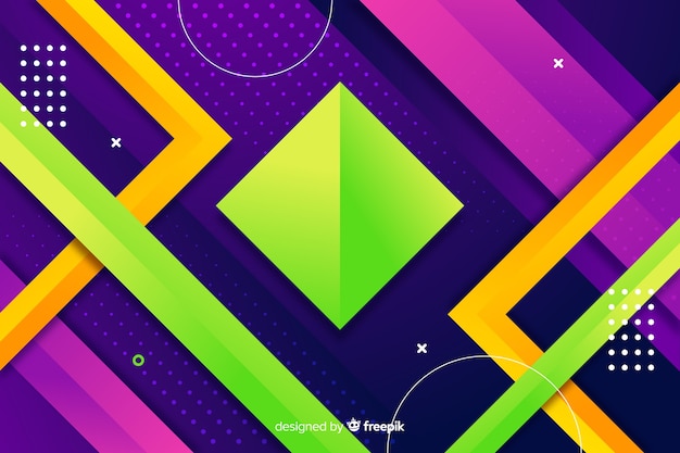 Gradient geometric models colorful background