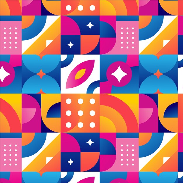 Gradient geometric mosaic pattern design