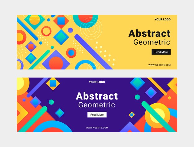 Gradient geometric pattern horizontal banner