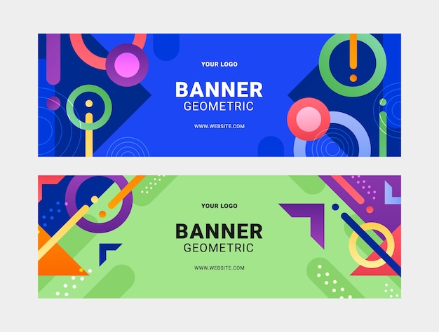 Gradient geometric pattern horizontal banner