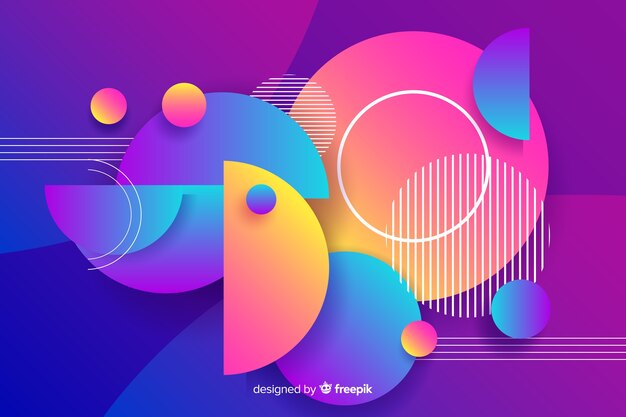 Gradient geometric round shapes background