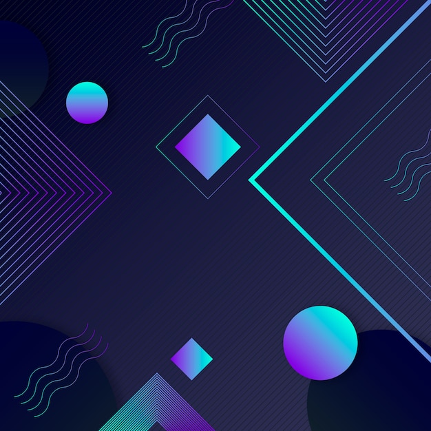 Gradient geometric shapes on dark background