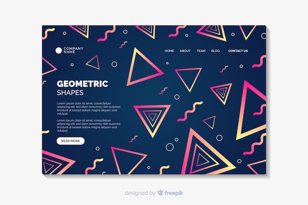 Free Vector gradient geometric shapes landing page