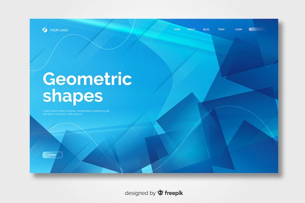 Gradient geometric shapes landing page