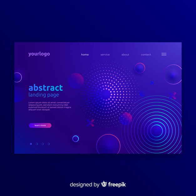 Gradient geometric shapes landing page