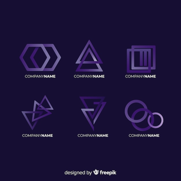 Free Vector gradient geometric technological logotype collection